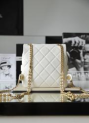 Bagsaaa Chanel Ado Grained Calfskin Backpack White Gold - 20x19x8cm - 3