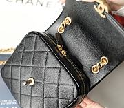 	 Bagsaaa Chanel Ado Grained Calfskin Backpack Black Gold - 20x19x8cm - 3
