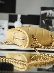 	 Bagsaaa Chanel Ado Grained Calfskin Backpack Yellow Gold - 20x19x8cm - 5