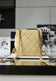 	 Bagsaaa Chanel Ado Grained Calfskin Backpack Yellow Gold - 20x19x8cm - 2