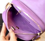 	 Bagsaaa Chanel Ado Grained Calfskin Backpack Purple Gold - 20x19x8cm - 6