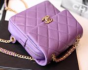 	 Bagsaaa Chanel Ado Grained Calfskin Backpack Purple Gold - 20x19x8cm - 5