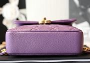 	 Bagsaaa Chanel Ado Grained Calfskin Backpack Purple Gold - 20x19x8cm - 3
