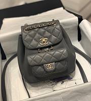 Bagsaaa Chanel Duma Backpack Grey Lambskin - 18x18x12cm - 1