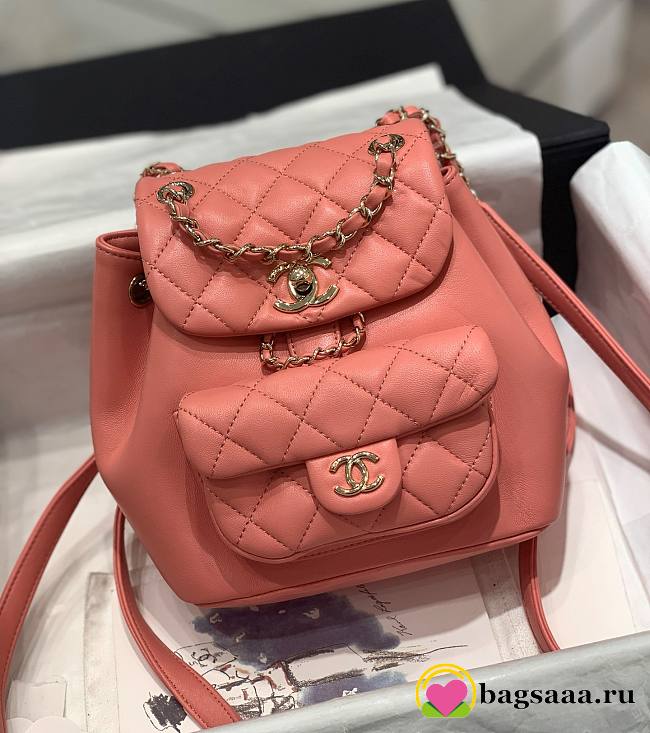 	 Bagsaaa Chanel Duma Backpack Pink Lambskin - 18x18x12cm - 1