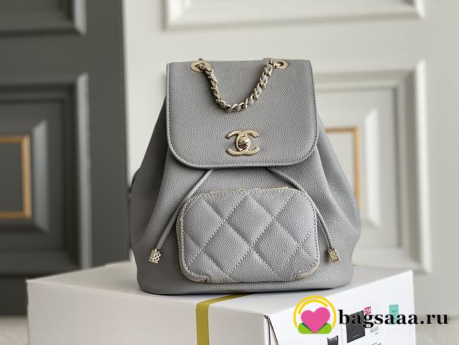 	 Bagsaaa Chanel 22B Affinity Backpack Grey - 18×18×11cm - 1