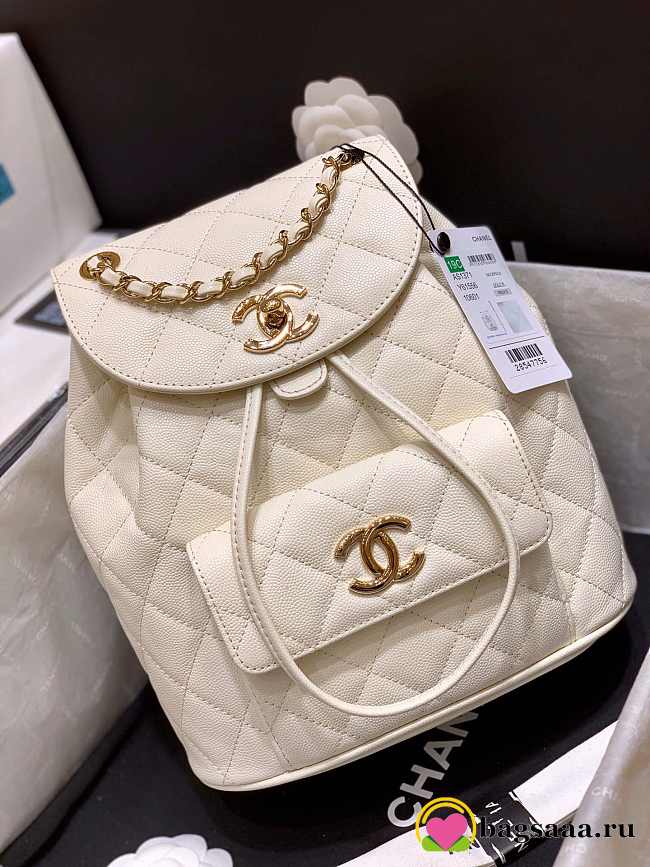 	 Bagsaaa Chanel AS1371 Duma Backpack White - 21.5 x 24 x 12 cm - 1