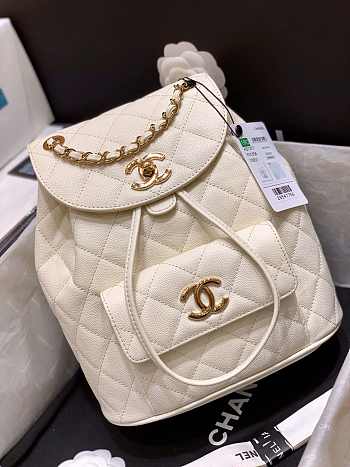 	 Bagsaaa Chanel AS1371 Duma Backpack White - 21.5 x 24 x 12 cm