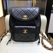Bagsaaa Chanel Duma Backpack QUILTED LAMBSKIN Black - 25x21x10cm - 1