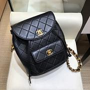 Bagsaaa Chanel Duma Backpack QUILTED LAMBSKIN Black - 25x21x10cm - 2