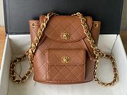 	 Bagsaaa Chanel Duma Backpack QUILTED LAMBSKIN Brown - 25x21x10cm - 1