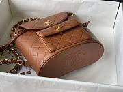 	 Bagsaaa Chanel Duma Backpack QUILTED LAMBSKIN Brown - 25x21x10cm - 4