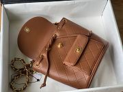 	 Bagsaaa Chanel Duma Backpack QUILTED LAMBSKIN Brown - 25x21x10cm - 3