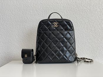 Bagsaaa Chanel  Rucksack Backpack AS3332 Calfskin leather Black - 24x21x8cm