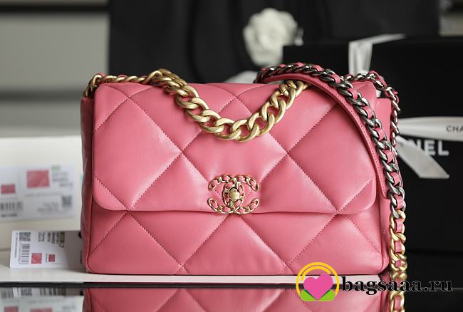 	 Bagsaaa Chanel 19 Flap Bag Medium Pink - 30cm - 1