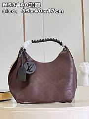 Bagsaaa Louis Vuitton Carmel Mahina perforated calf leather Chocolate Brown - 40x35x17cm - 1