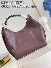 Bagsaaa Louis Vuitton Carmel Mahina perforated calf leather Chocolate Brown - 40x35x17cm - 3