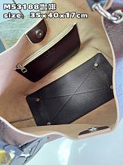 Bagsaaa Louis Vuitton Carmel Mahina perforated calf leather Chocolate Brown - 40x35x17cm - 5