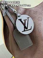 Bagsaaa Louis Vuitton Carmel Mahina perforated calf leather Chocolate Brown - 40x35x17cm - 6