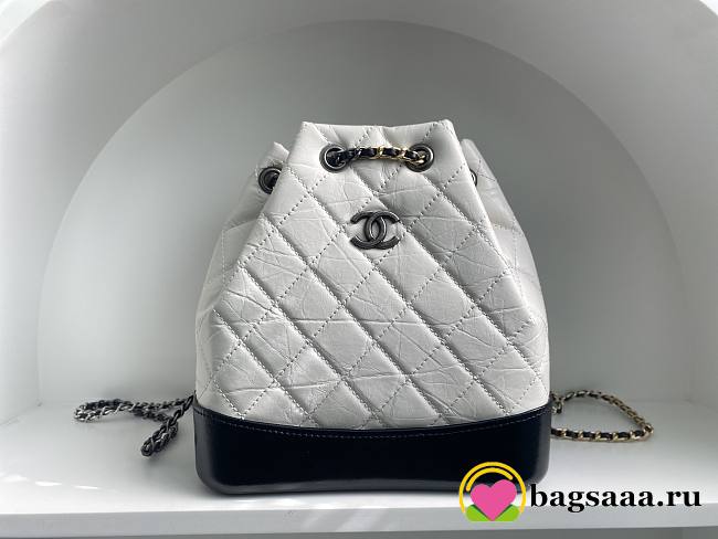 Bagsaaa CHANEL WHITE QUILTED AGED CALFSKIN SMALL GABRIELLE BACKPACK - 26x25x11cm - 1