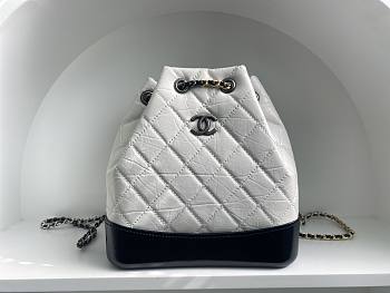 Bagsaaa CHANEL WHITE QUILTED AGED CALFSKIN SMALL GABRIELLE BACKPACK - 26x25x11cm