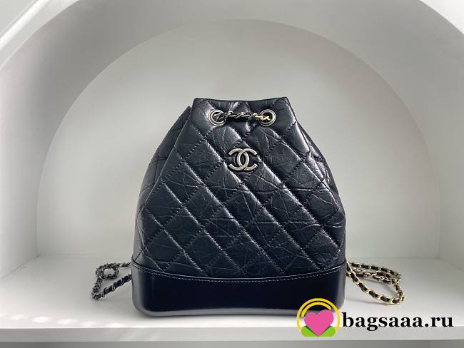 	 Bagsaaa CHANEL BLACK QUILTED AGED CALFSKIN SMALL GABRIELLE BACKPACK - 26x25x11cm - 1