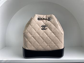 	 Bagsaaa CHANEL BEIGE QUILTED AGED CALFSKIN SMALL GABRIELLE BACKPACK - 26x25x11cm