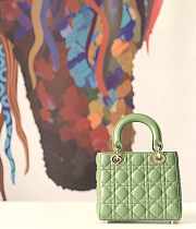 Bagsaaa Dior Lady Small Green Lambskin Leather - 20 x 17 x 8 cm - 5