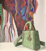 Bagsaaa Dior Lady Small Green Lambskin Leather - 20 x 17 x 8 cm - 4