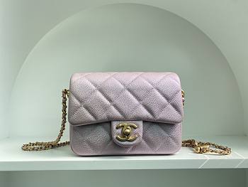 Bagsaaa Chanel Caviar Quilted Square Mini Pink 21K - 19x13x17cm