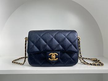 	 Bagsaaa Chanel Caviar Quilted Square Mini Navy Blue 21K - 19x13x17cm