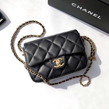 	 Bagsaaa Chanel Caviar Quilted Square Mini Black 21K - 19x13x17cm