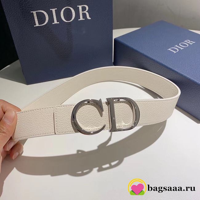 Bagsaaa Dior Reversible CD belt in white - 35mm - 1