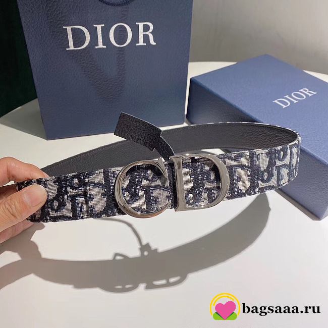 	 Bagsaaa Dior Reversible CD belt in blue oblique - 35mm - 1