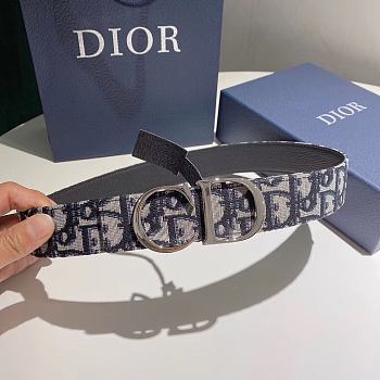 	 Bagsaaa Dior Reversible CD belt in blue oblique - 35mm