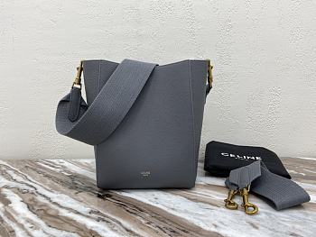 	 Bagsaaa Celine Sangle Small Bucket Bag in Grey - 18 X 25 X 12 CM