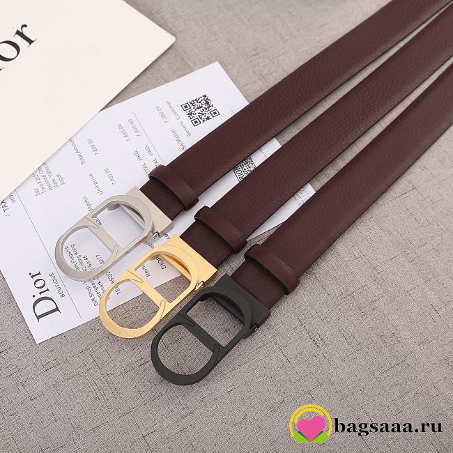 	 Bagsaaa Dior Belt Smooth Calfskin Burgundy 3.5cm - 1