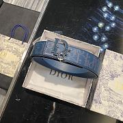 	 Bagsaaa Dior OBLIQUE REVERSIBLE BELT in blue 34mm - 1