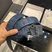 	 Bagsaaa Dior OBLIQUE REVERSIBLE BELT in blue 34mm - 3