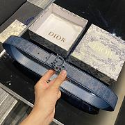 	 Bagsaaa Dior OBLIQUE REVERSIBLE BELT in blue 34mm - 2
