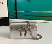 Bagsaaa Gucci Dionysus super mini bag Silver lamé leather - 16.5x10x4cm - 1