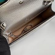 Bagsaaa Gucci Dionysus super mini bag Silver lamé leather - 16.5x10x4cm - 3
