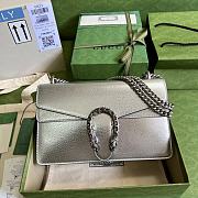 	 Bagsaaa Gucci Dionysus small bag Silver lamé leather - 25x14x7.5cm - 1
