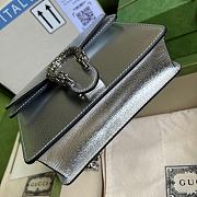 	 Bagsaaa Gucci Dionysus small bag Silver lamé leather - 25x14x7.5cm - 3