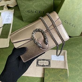 	 Bagsaaa Gucci Dionysus super mini bag gold rose lamé leather - 16.5x10x4cm