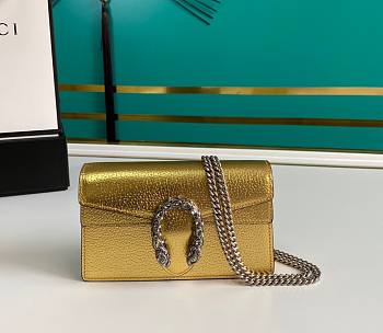 	 Bagsaaa Gucci Dionysus super mini bag gold lamé leather - 16.5x10x4cm