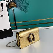 	 Bagsaaa Gucci Dionysus super mini bag gold lamé leather - 16.5x10x4cm - 5