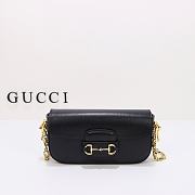 	 Bagsaaa Gucci Horsebit 1955 Shoulder bag in black - W24cm x H13cm x D5.5cm - 1