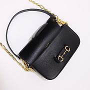 	 Bagsaaa Gucci Horsebit 1955 Shoulder bag in black - W24cm x H13cm x D5.5cm - 3