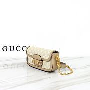 	 Bagsaaa Gucci Horsebit 1955 Shoulder bag Beige and white GG Supreme canvas  - W24cm x H13cm x D5.5cm - 6